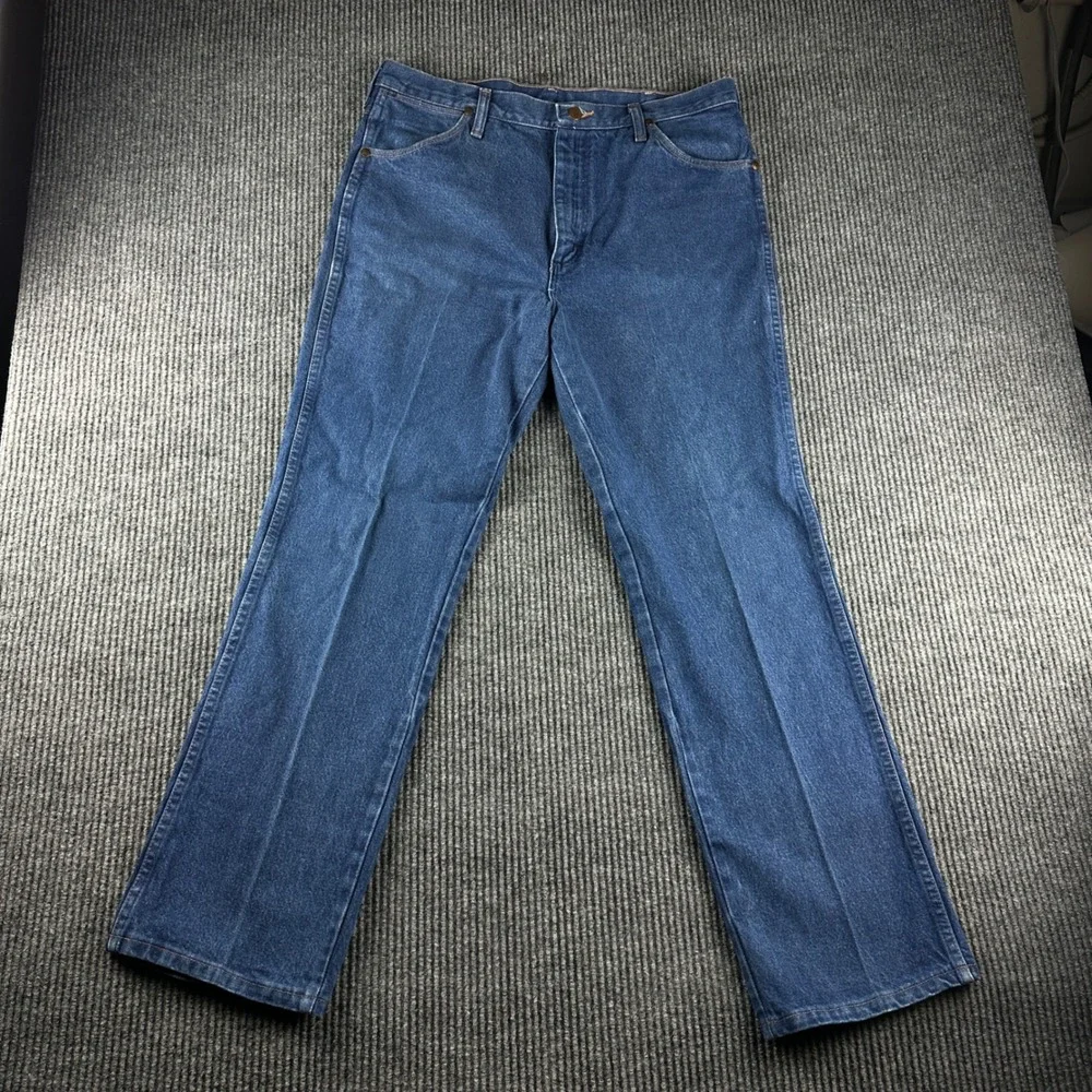 Wrangler 936PWD Cowboy Cut Slim Fit Jeans Mens 36x30 Indigo Blue Made in USA